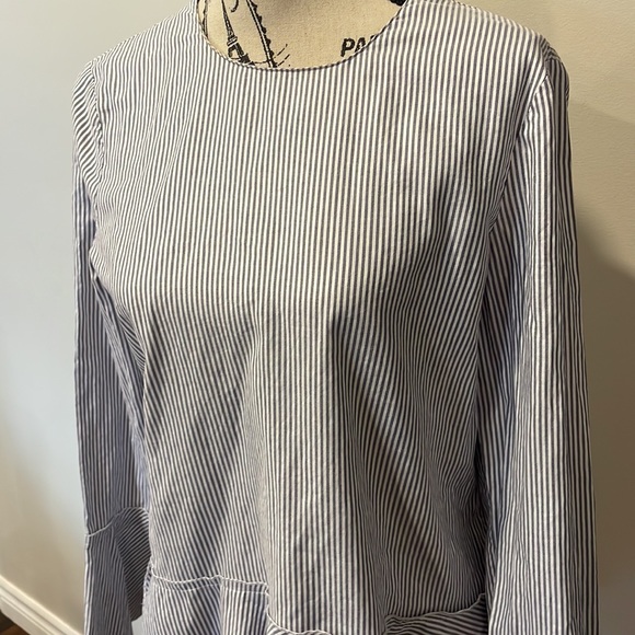 COTTON BLUE AND WHITE STRIPED TOP - Picture 2 of 6